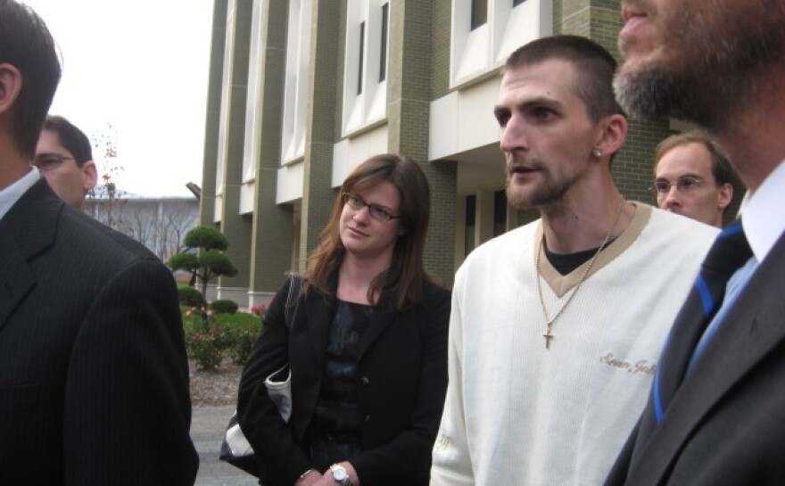 Joseph Cassias outside the Federal Court in Grand Rapids in November.