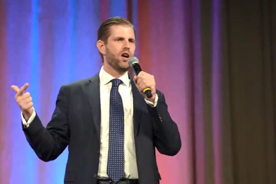 In October, Eric Trump, son of the former president, spoke to a conference filled with anti-vaccine activists.