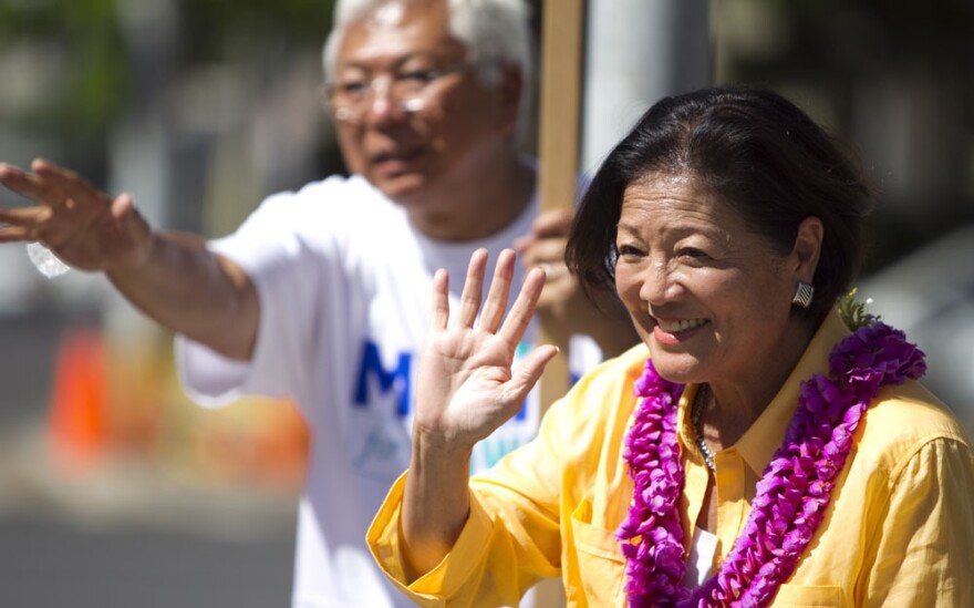 Democratic Rep. Mazie Hirono campaigns in Honolulu on Aug. 11.