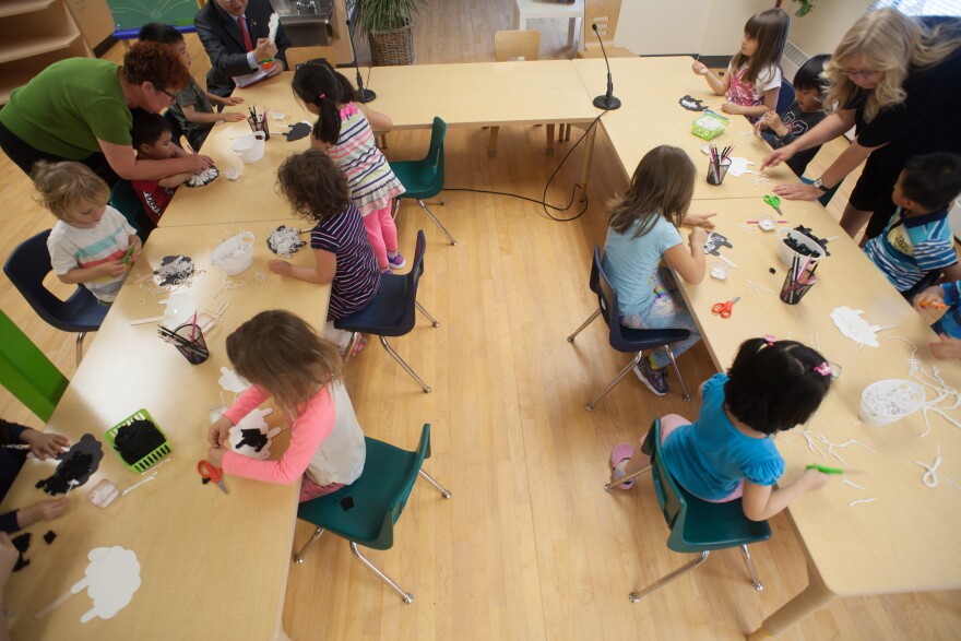 photo of kids at desk