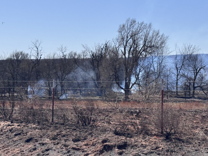 Hot spots smolder in northwestern Harper County Friday, Feb. 20, 2026.