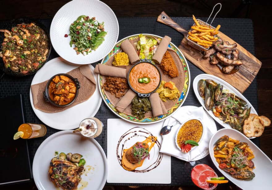 Black Garlic Restaurant and Rum Bar serves elevated Ethiopian and Caribbean fare.