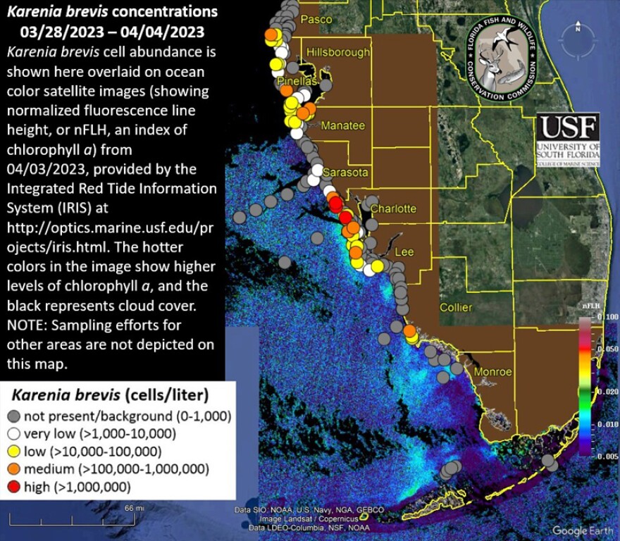 Map of red tide