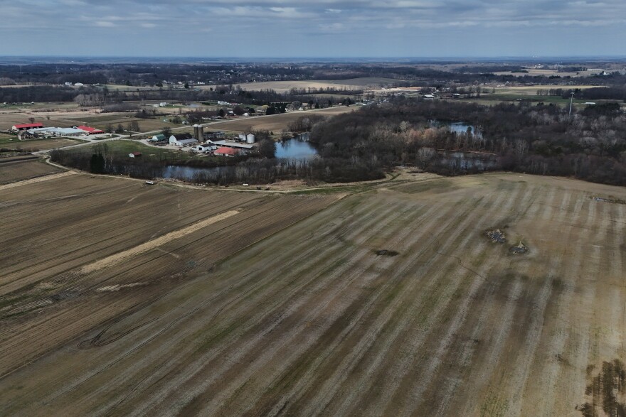 Farmland for a blocked solar development sits Tuesday, March 10, 2026, in Canfield, Ohio.