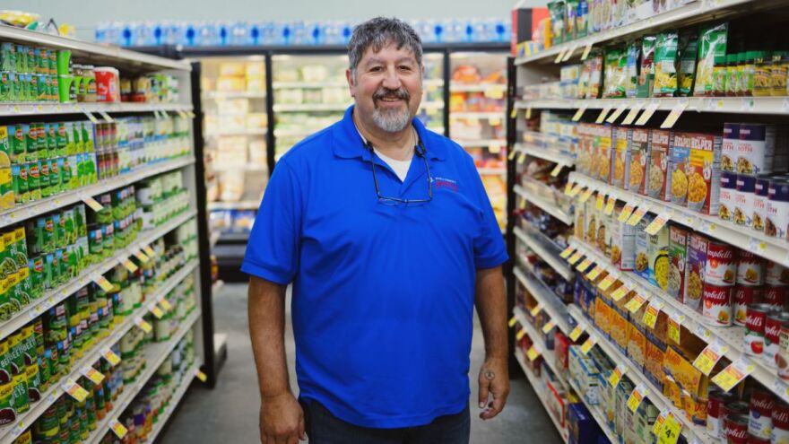 Axtell Community Grocery operator Bob Lozier moved to Kansas with his wife from Tacoma, Washington, to run the store and help care for his father-in-law.