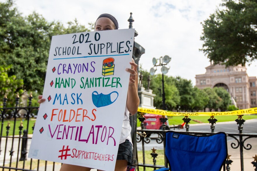 Teachers protesting outside Texas capitol