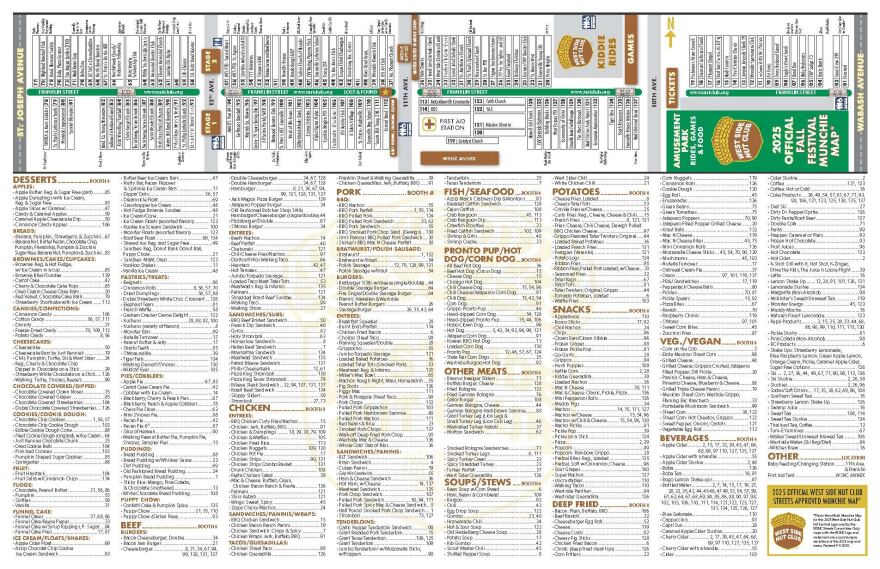 The Munchie Map for the 2025 West Side Nut Club Fall Festival
