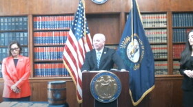 Greg Wolf, commissioner of the Department for Criminal Investigations during the press conference where the 12 counties were selected
