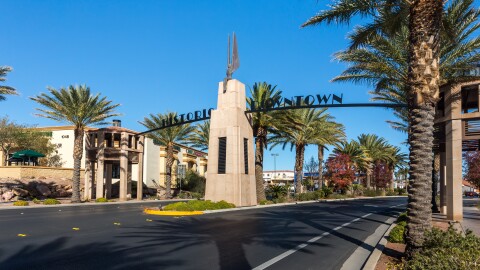 A picture of the gateway to Boulder City's historic downtown district.