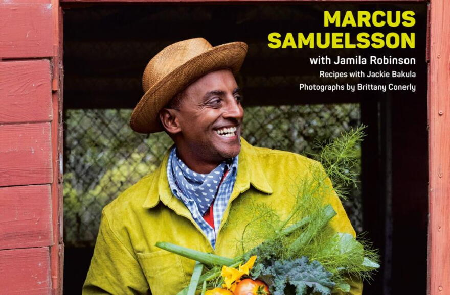 Marcus Samuelsson on the cover of "Back to Green." (Courtesy of Penguin Publishing Group)