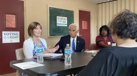  Congresswoman Kathy Castor, D-Tampa, left, with Congressman Charlie Crist, D-St. Petersburg, and State Rep. Dianne Hart, D-Tampa, right