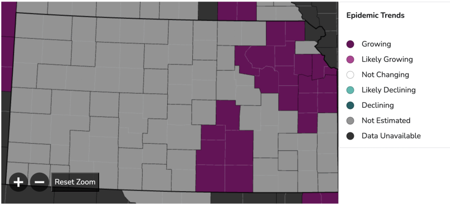 Kansas COVID-19 infections remain low as cases begin to rise nationally. Cases being reported are located around the state’s larger cities.