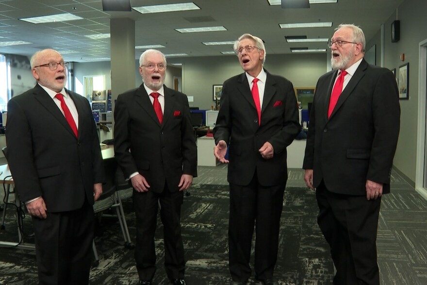 The Sounds of Indiana barbershop quartet practices once a week.