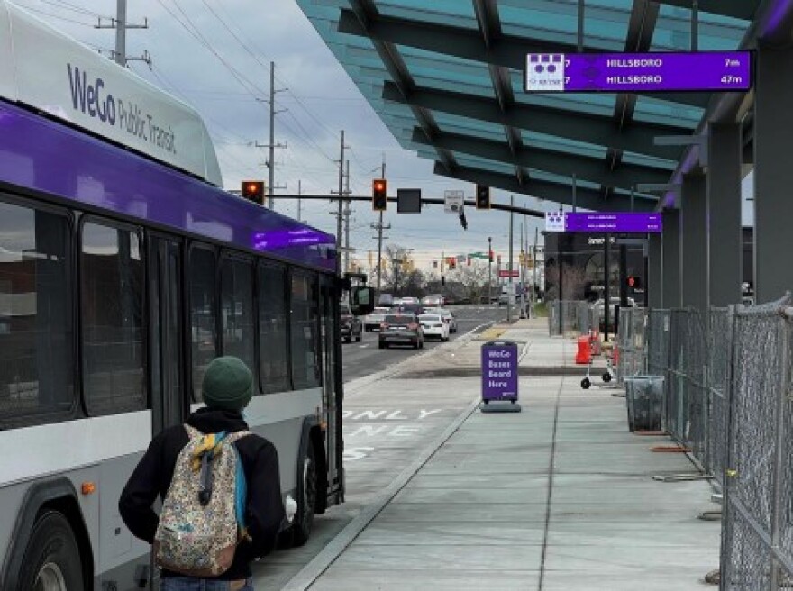 Example of the route sign that would be installed at each bay at the Old Town Transit Center.