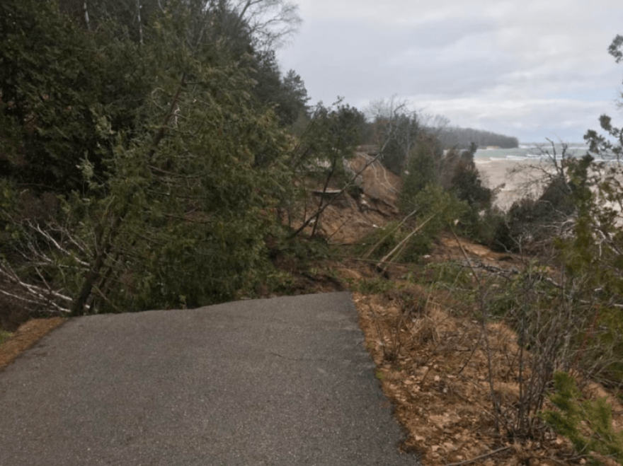 Petoskey landowners Gustav and Courtney Lo sued the City of Petoskey because it hasn’t repaired a section of a trail damaged in 2020 and located on an easement on their property.