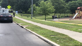 Bramble Park on the corner of Bramble Avenue and Settle Street was taped off Thursday, and a section of Bramble temporarily closed to vehicular traffic.
