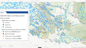 An Oklahoma Water Resources Board map shows wells with water level measurements. Green-shaded areas indicate aquifers.