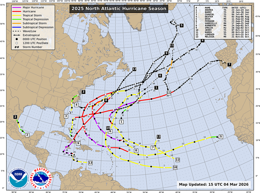 2025 hurricane season tracks.