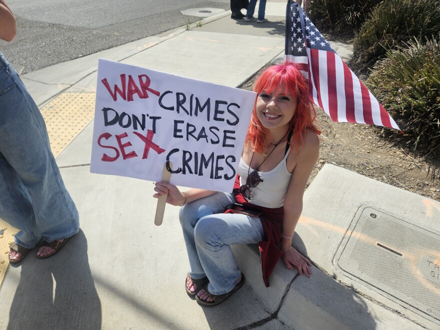 Maisie McAlaster at the No Kings protest in Albuquerque.