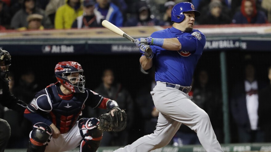 The Chicago Cubs' Kyle Schwarber is back from a major injury just in time for a big hitting performance in the World Series against the Cleveland Indians.