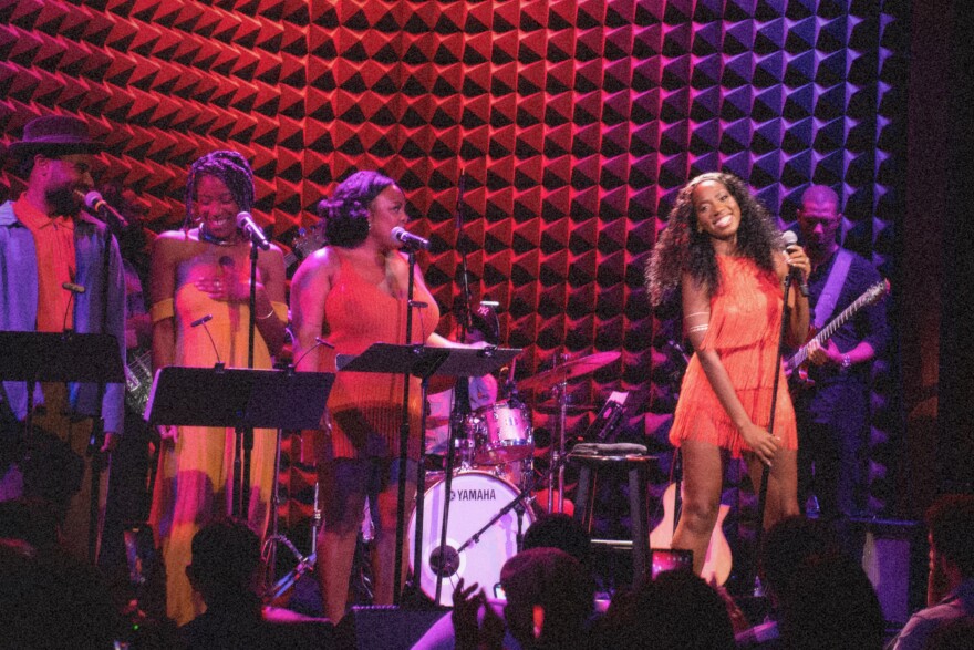 Meecah performing at her sold out show at the Iconic Joe's Pub in New York City.