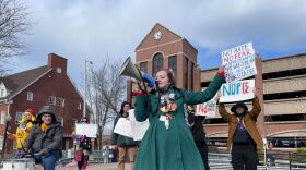 "No Kings" protest in Danbury, Connecticut on Saturday, March 28, 2026.