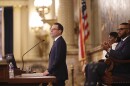 Gov. Josh Shapiro unveils his 2026 budget address in the Pennsylvania Capitol.