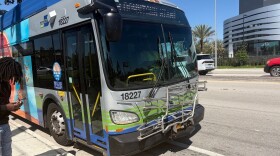 Route 3 bus arriving at Biscayne Boulevard and NE 151st Street