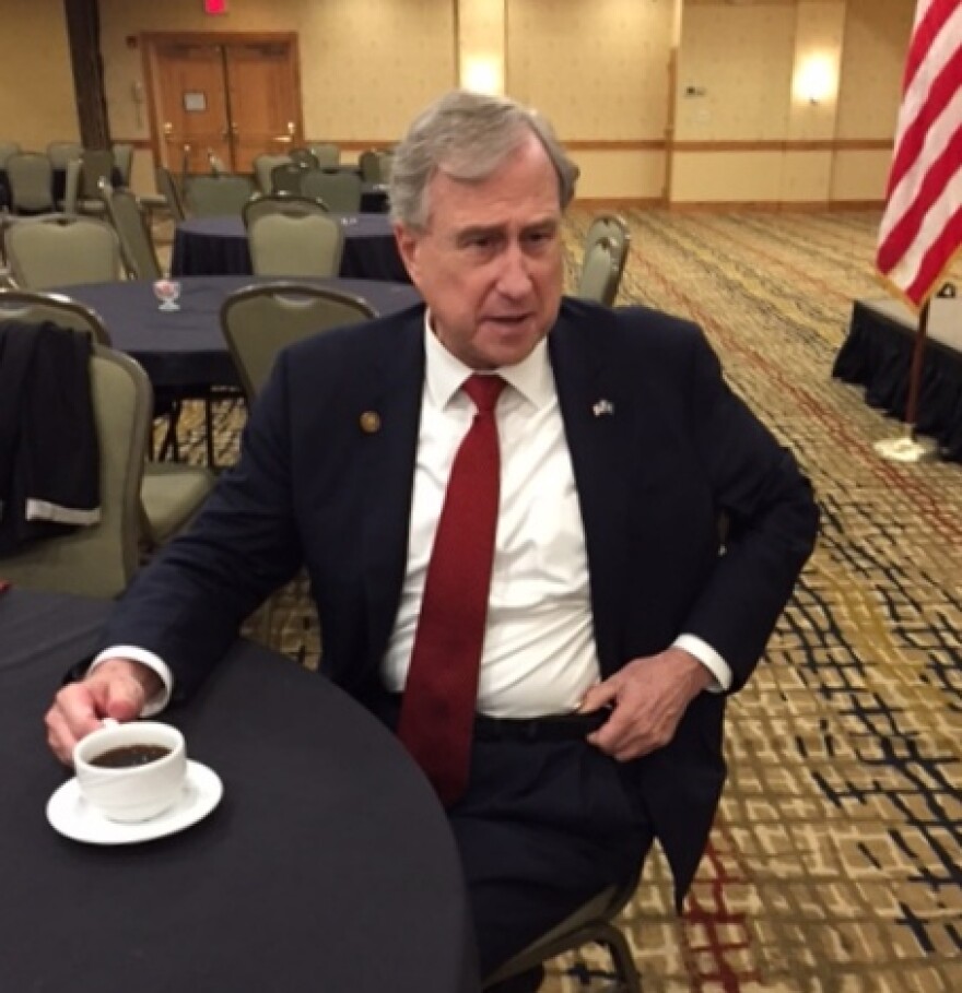 New York State GOP Chair Ed Cox speaks with reporters on Tuesday