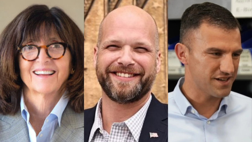 Indiana's 2nd Congressional District candidates from left to right: Democrat Jamee Decio, Libertarian William Henry, and incumbent Republican Rudy Yakym.