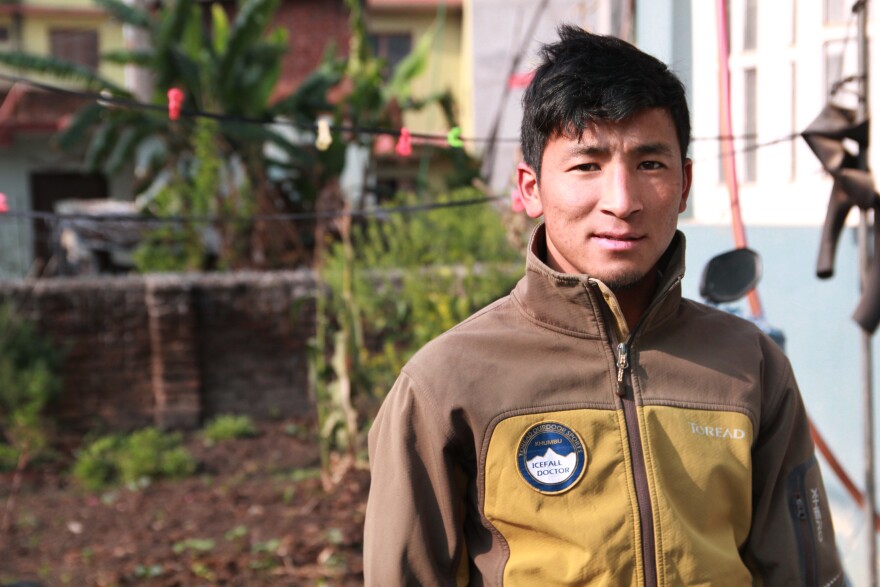 Geljen Sherpa retired last year from working as an icefall doctor, a job that requires spending up to 16 hours a day attaching ropes and ladders on Everest's most dangerous section. This year he will provide support on an Everest expedition instead.