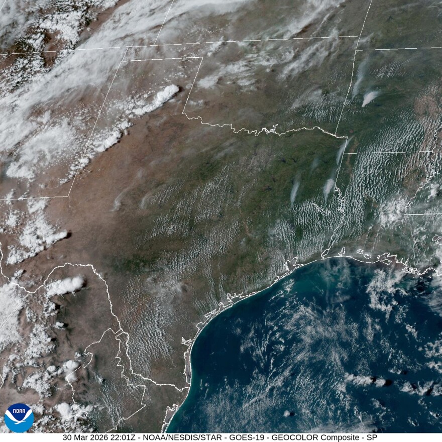 Spotty clouds were common over South Texas on March 30, 2026