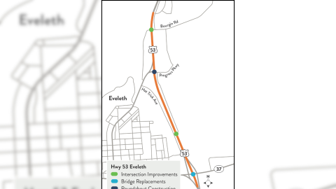 The Minnesota Department of Transportation plans construction on Highway 53 in 2025, including bridge replacements, intersection improvements, roundabout construction and pavement resurfacing.