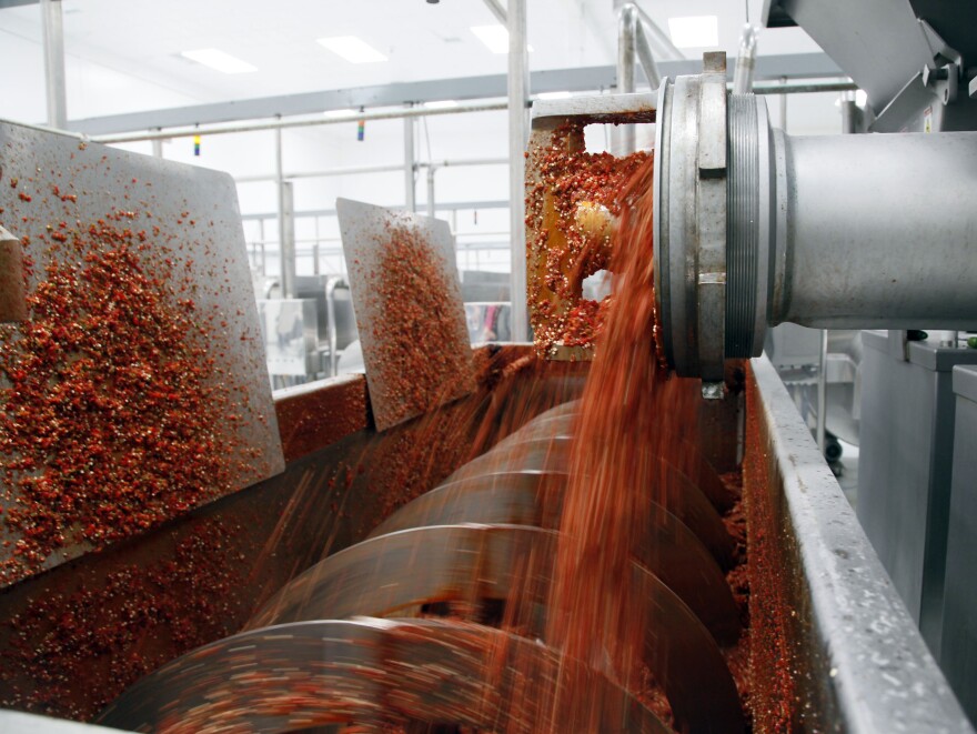 All heat and spice inside the Huy Fong Foods grinding rooms.