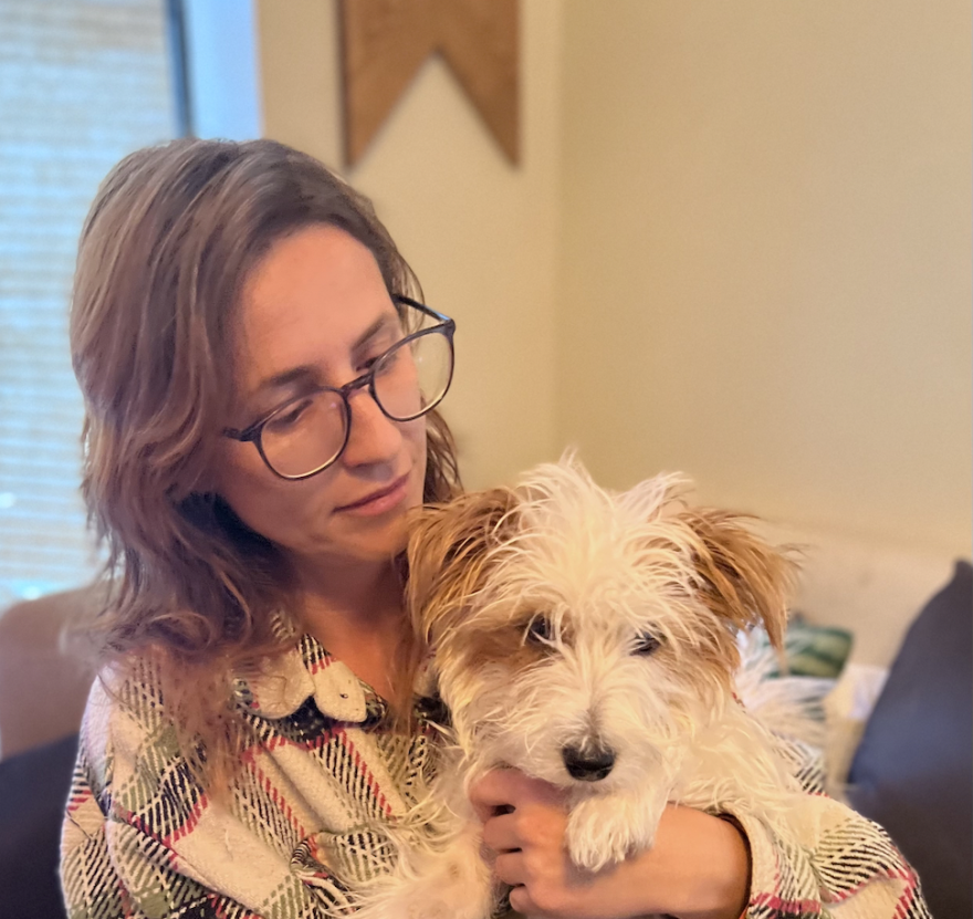 Sofiya Marcheva with her ESA dog, Shell. Marcheva, a resident of Lawson, deals with anxiety and depression, and got an ESA dog on the recommendation of her therapist.