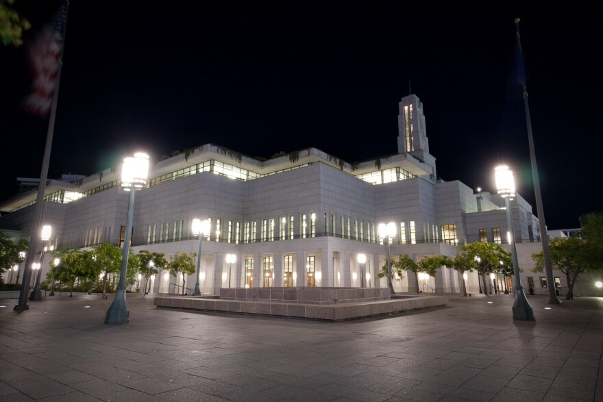 Photo of the conference center building of The Church of Jesus Christ of Latter-day Saints.