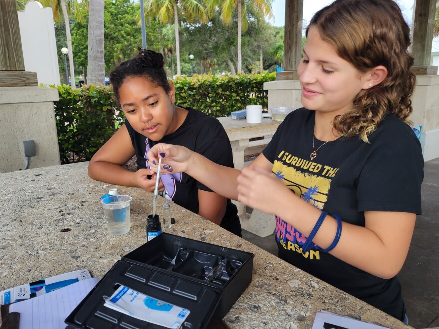 Students analyze water quality of the Indian River Lagoon on ORCA's annual "Day in the Life of the Indian River Lagoon" event