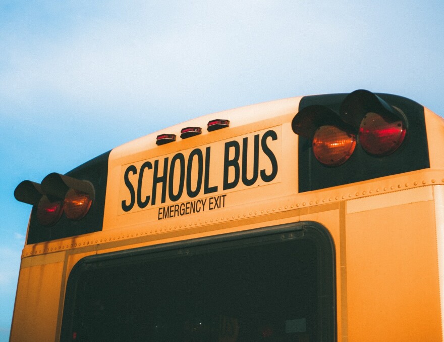 top back of a school bus