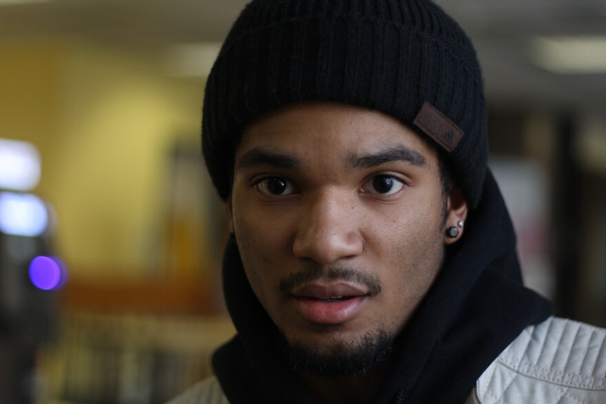 Zion Phillips, UAA's Black Student Union president. (Photo: Wesley Early, Alaska Public Media)