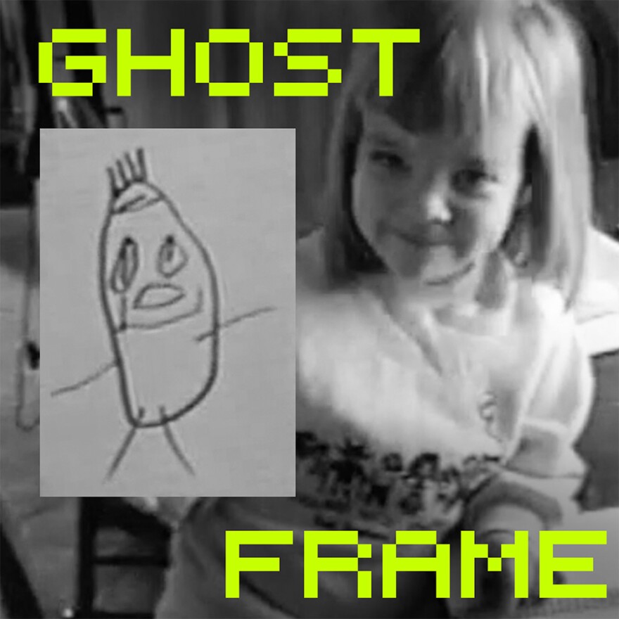 The words 'Ghost Frame' over a child holding up a drawing