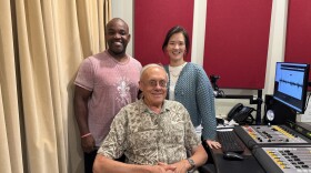 Chris Mohr at Aspen Public Radio with Myra Huang and Lawrence Brownlee.