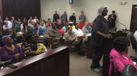 Residents packed the City Council chamber in Ocala for a hearing on a code change enabling a landfill to seek expansion. Photo: Joe Byrnes