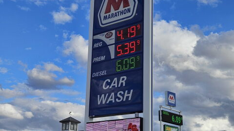 Diesel prices were more than $6 per gallon on Sept. 15, 2026, at Casselton, North Dakota