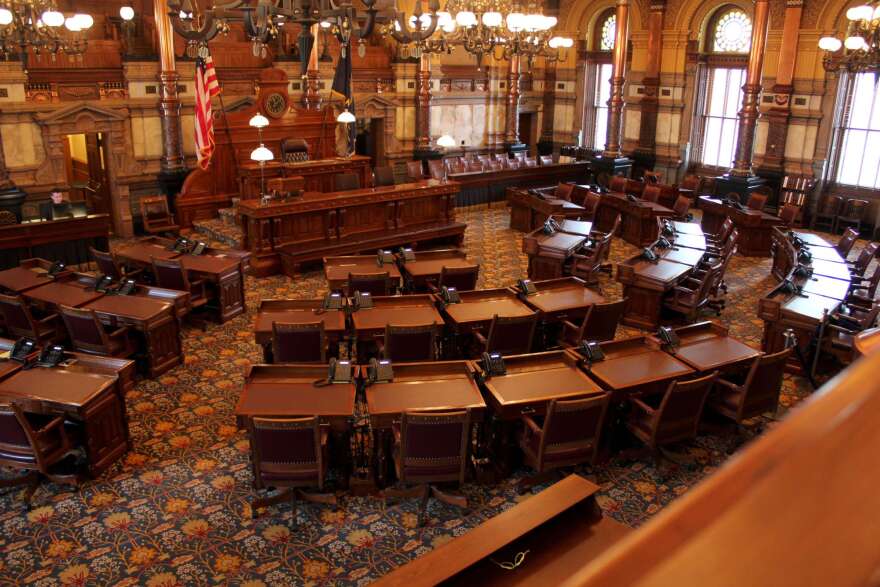 The empty Kansas Senate chamber. (Photo by Stephen Koranda)