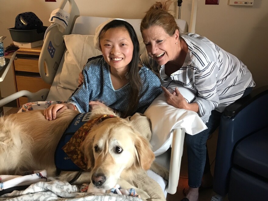 Elle Gargano, left, with her mother, Katie Gargano, at Spring Valley Hospital in Las Vegas.