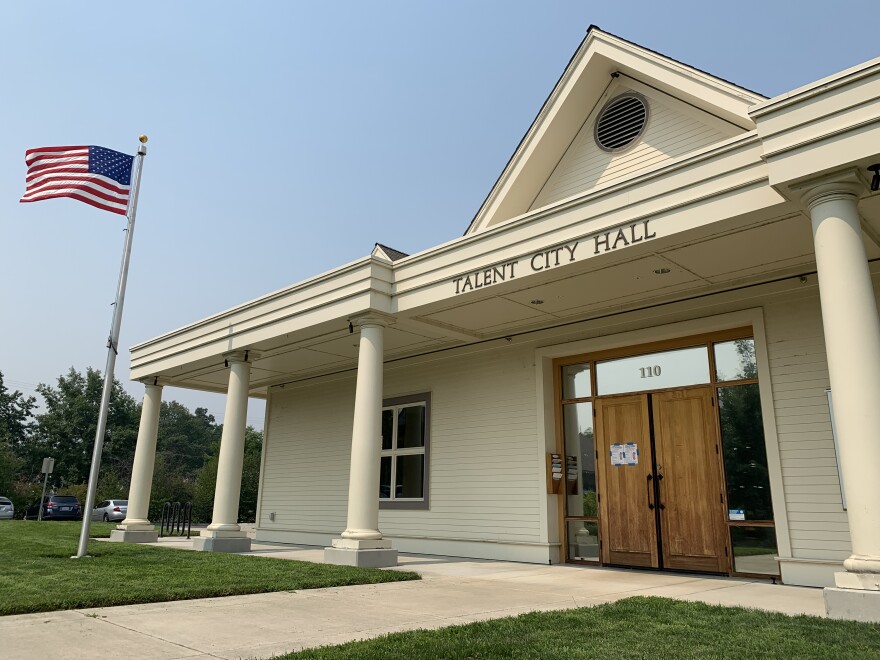 A cooling shelter will be set up in the community center behind Talent City Hall during the August heatwave.