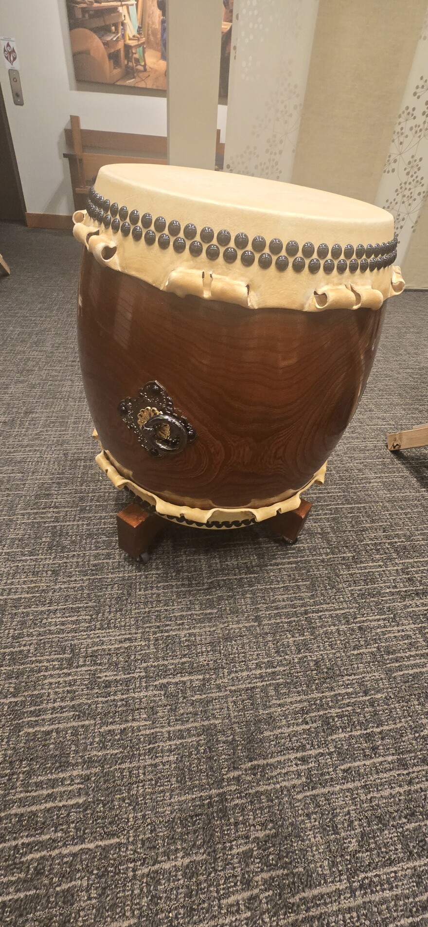 One of the Taiko drums donated by John Anderson.