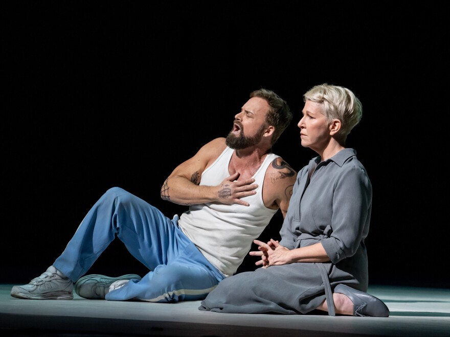 Ryan McKinny and Joyce DiDonato star in the Metropolitan Opera's new production of <em>Dead Man Walking</em>, which opened Tuesday at the Met in New York.