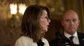 Lt. Gov. Deidre Henderson speaks during a press conference at the Capitol in Salt Lake City on the final night of the legislative session, Friday, March 6, 2026.