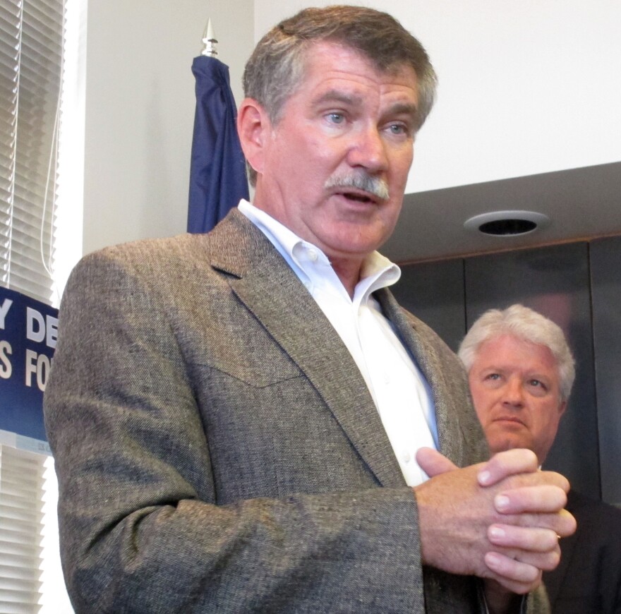 Rep. Denny Rehberg, R-Mont., compaigns in Helena, Mont., on Sept. 7.